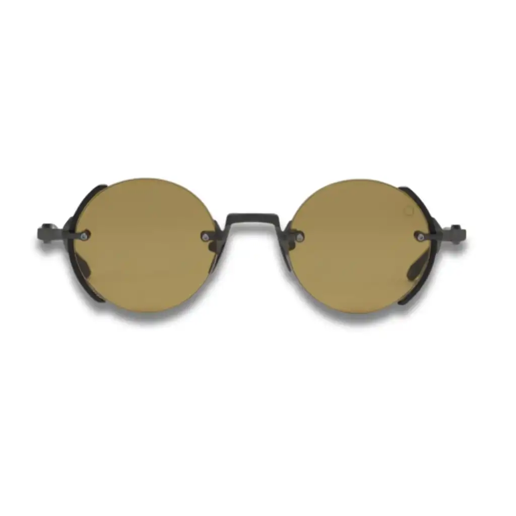 Akoni Jupiter Sunglasses – Black Iron with Crystal Black Acetate Side Shields