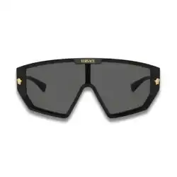 Versace VE4461 Shield Sunglasses – Black / Black