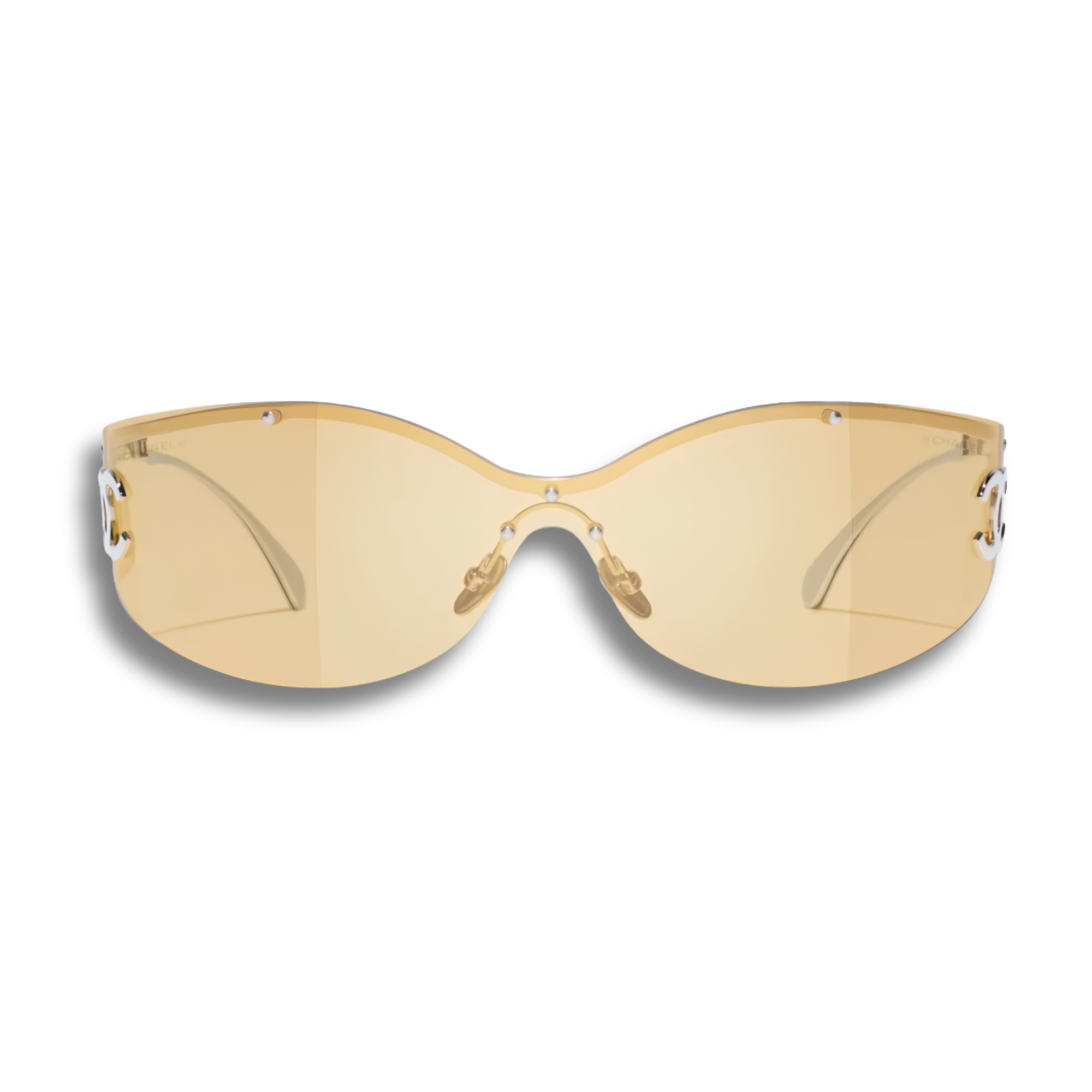 Chanel 9582 L2552 Shield Sunglasses – Silver / Light Yellow Chanel 9582 L2552 Shield Sunglasses – Silver / Light Yellow