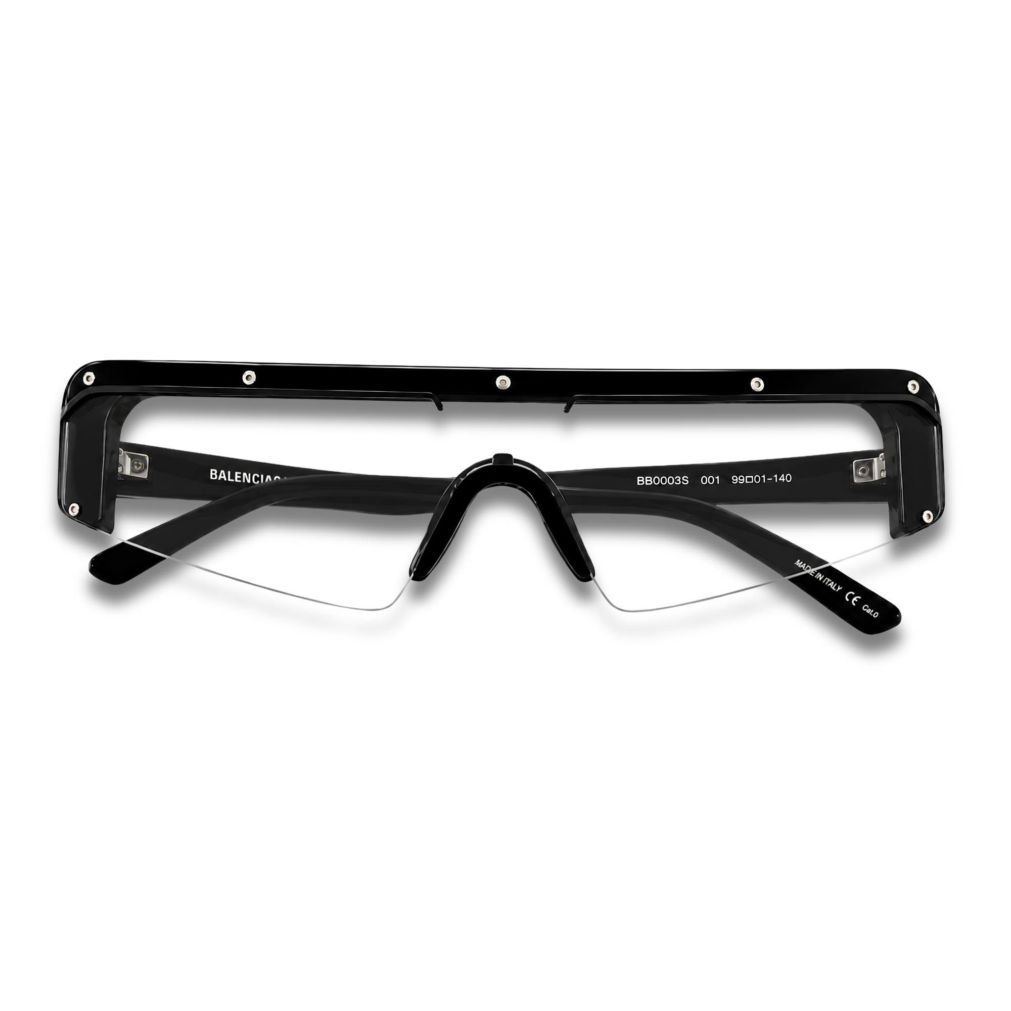 Balenciaga BB0003S 001 Black Frame with Clear Lenses Balenciaga BB0003S 001 Black Frame with Clear Lenses