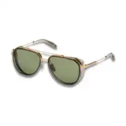 Akoni Echo Sunglasses – Gold & Dark Grey Crystal with Dark Olive Polarized Lenses