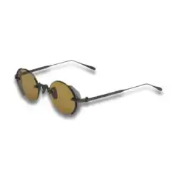 Akoni Jupiter Sunglasses – Black Iron with Crystal Black Acetate Side Shields