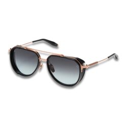 Akoni Echo Sunglasses – Rose Gold & Matte Black with Grey Gradient Polarized Lenses