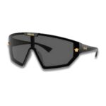 Versace VE4461 Shield Sunglasses – Black / Black