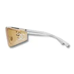 Chanel 9582 L2552 Shield Sunglasses – Silver / Light Yellow