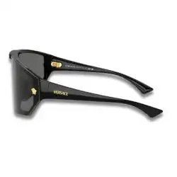 Versace VE4461 Shield Sunglasses – Black / Black