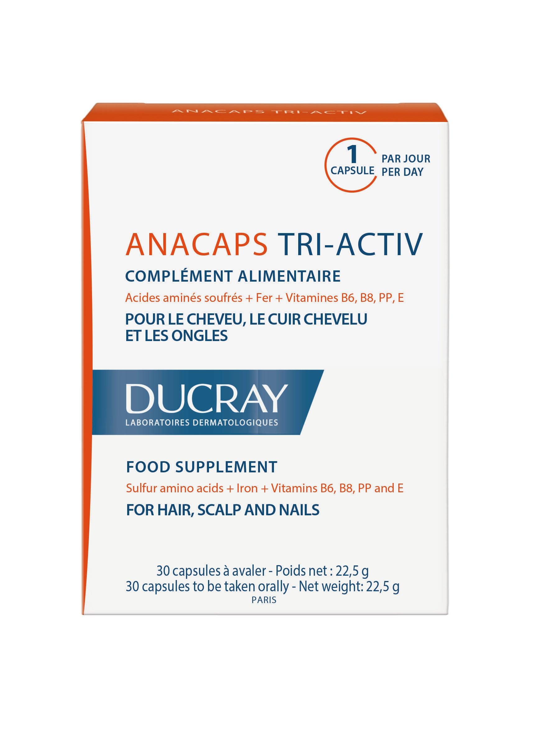 ducray-anacaps-tri-activ-food-supplement-for-hair-scalp-and-nails-skin-society-shop-address-country-1.jpg Ducray Anacaps Tri-Activ Food Supplement for Hair, Scalp and Nails - Image 1